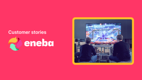 Cover image showing the logo of our customer Eneba for a case study with Useberry on how they improved their designs with usability testing