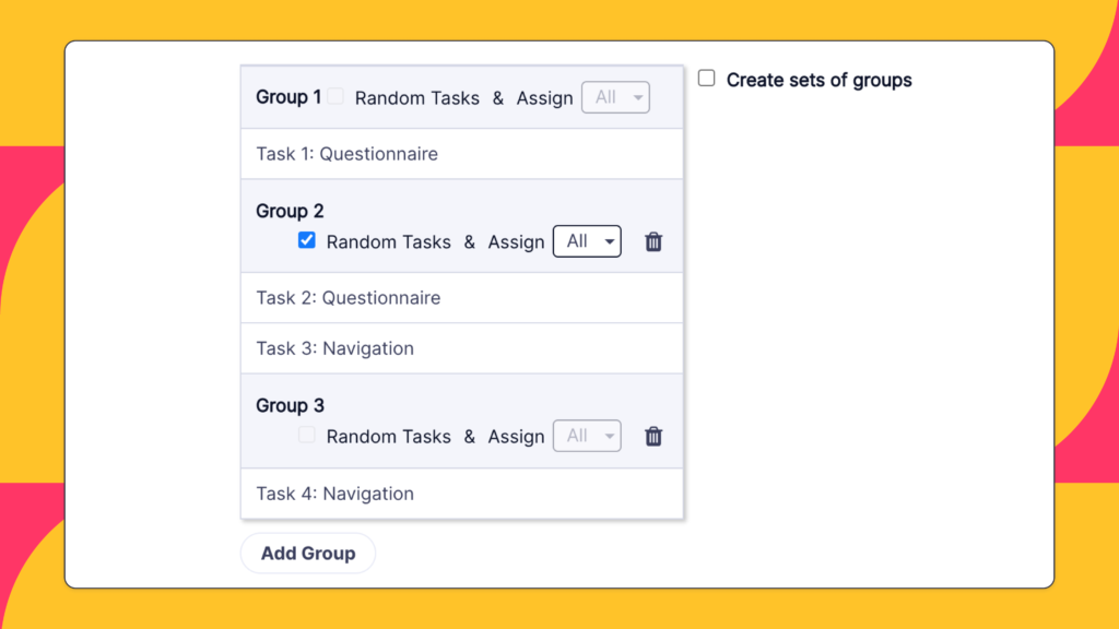 showing the randomization UI of a competitor for comparison