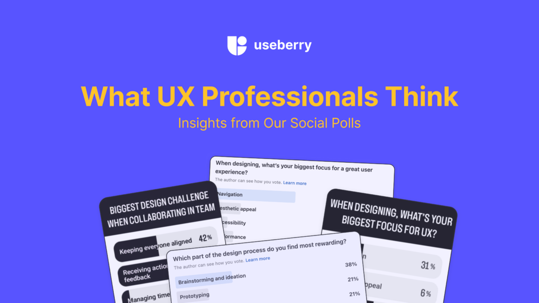 Showing the results of the social media polls of Useberry on UX research