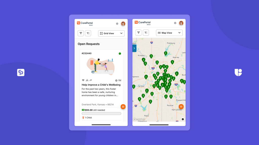 Images from Careportal app showing the impact of Usability testing with useberry on their final designs and highlighting the importance of validating decisions with user testing