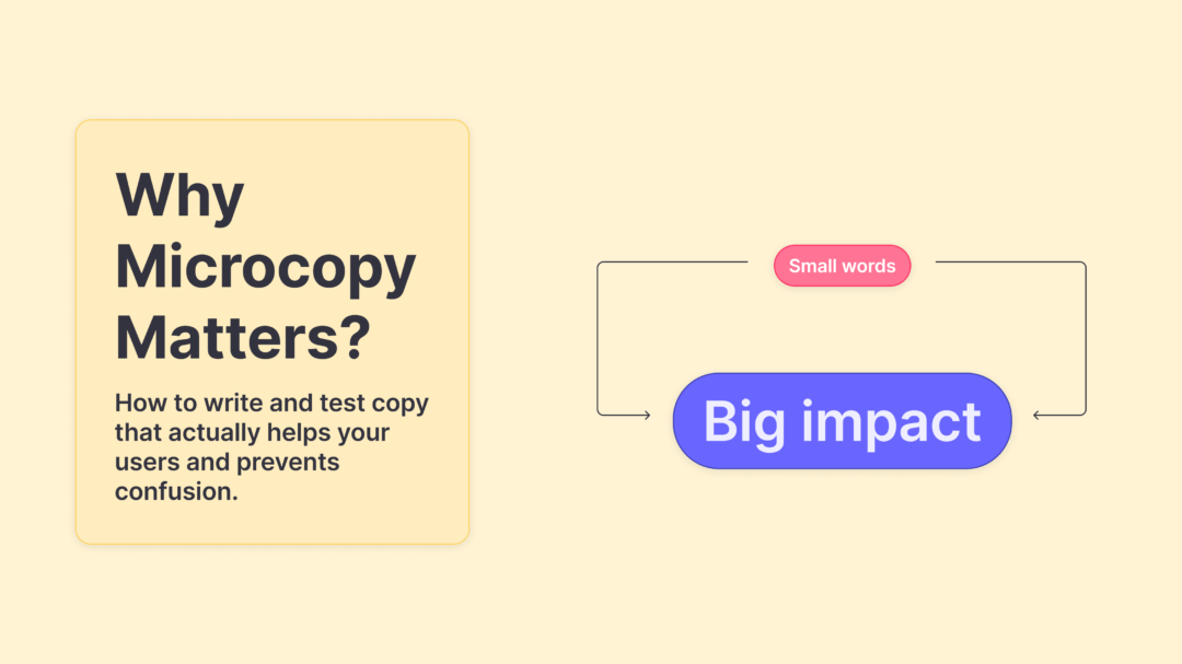 The cover highlights the big impact of microcopy by typing microcopy in small font but emphasizing its impact with a big visual. The article will go into the UX of microcopy and how to do ux testing on it.