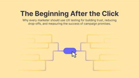 The cover focuses on the impact a "click" has on user engagement and how the user flow progresses afterwards is visualized. This concept is something both UX and marketing needs to measure.