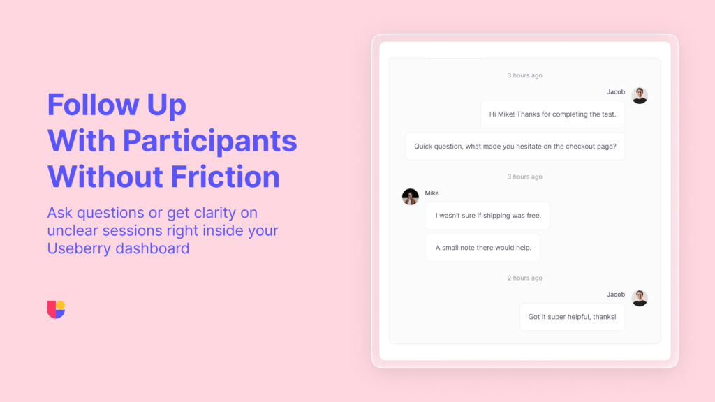 the image shows a messaging example with a participant and kind of ttransparancy and clarity you gain.
