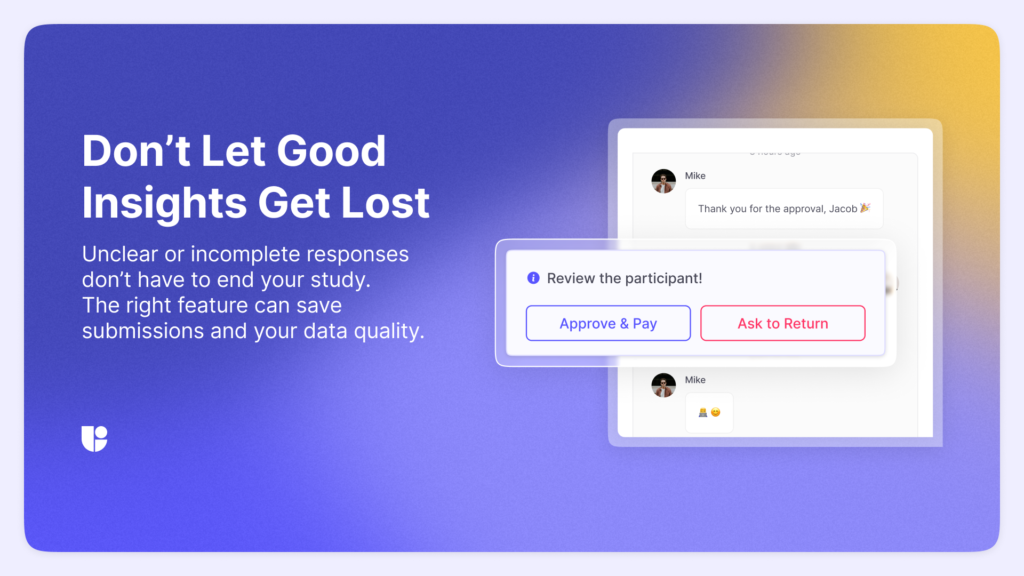 Showing how with Useberry, bad participants won't have a bad effect onyour UX research results.