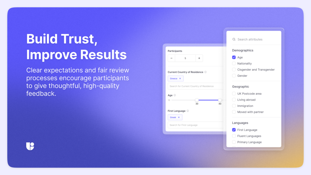 Showing how important trust between researcher and testers are in UX research and how Useberry helps set clear expectations for each user test.