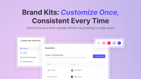 A screenshot of Useberry UI showing Brand Kits in action, emphasizing how it helps brands apply their branding to user research on Useberry instantly after setting up once.