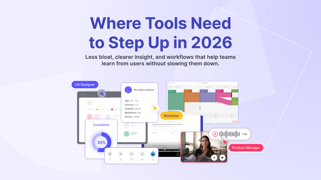 Showing a variety of screenshots from Useberry platform UIs to emphasize the importance of the UX testing tool we are highlighting.