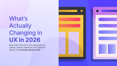 Showing 2 side by side images of designs/wirefarmes that are very different in style to show the changes in trends over time which is the core of the article about ux design trends of 2026