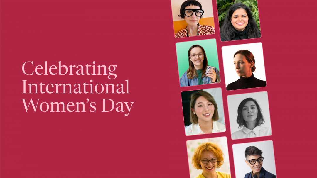 Cover image showing the experienced UX designers, researchers, and founders who shared their advice with us in honor of international women's day.